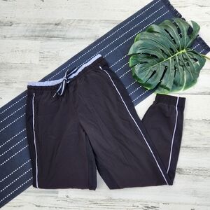 Athleta Brooklyn Jogger Side Stripe Black White Trackpants Size 4